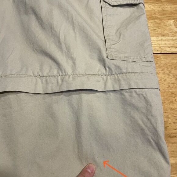 CACHAREL Beige Double Zip Off Trousers High Rise Cargo 100% Cotton Size 38 Flaws - Picture 13 of 16